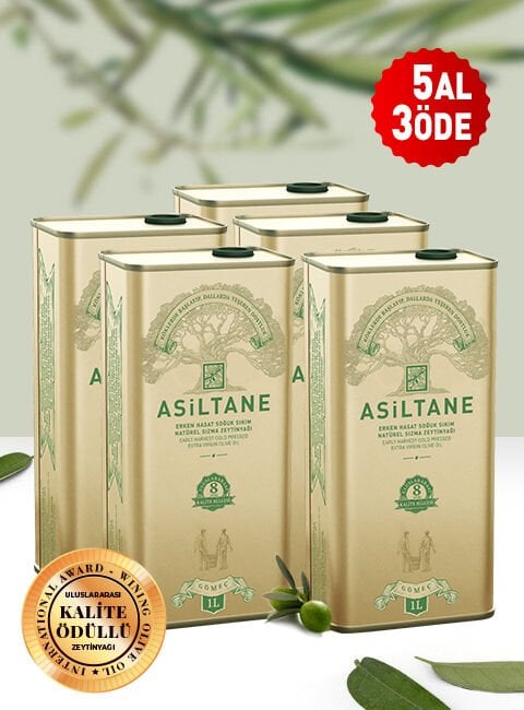 Erken Hasat Soğuk Sıkım Natürel Sızma Zeytinyağı 1L Teneke 5 AL 3 ÖDE