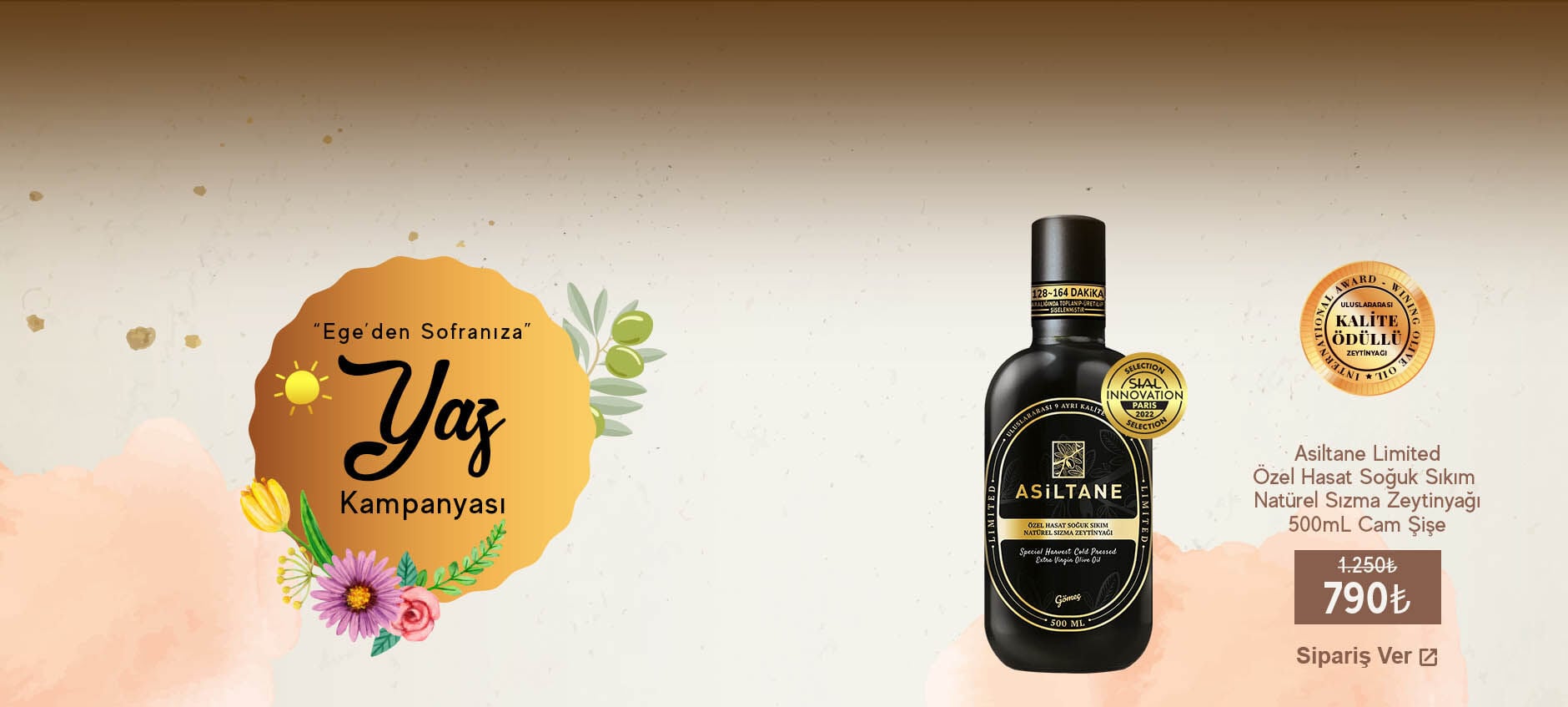 Limited Özel Hasat Soğuk Sıkım Natürel Sızma Zeytinyağı 500 ml