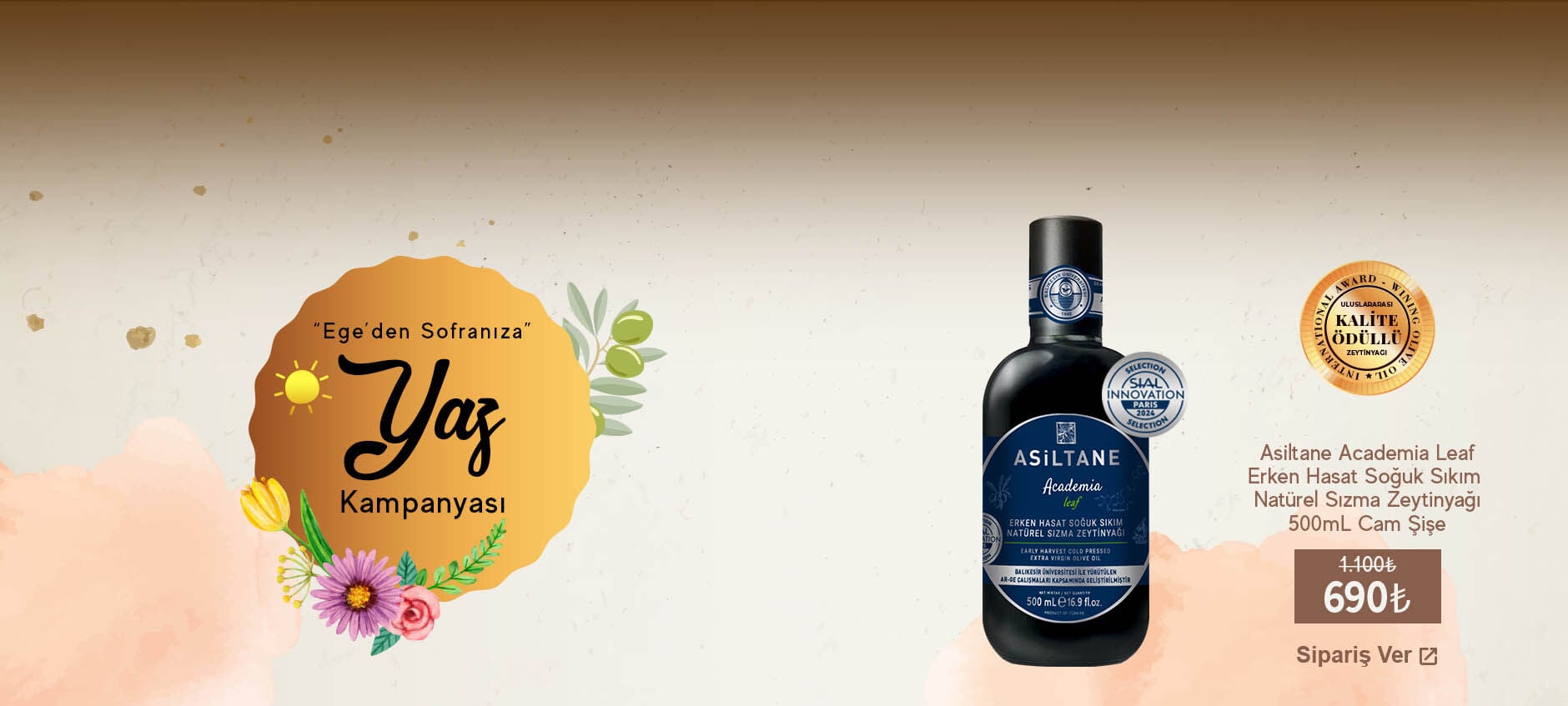 Academia Leaf Erken Hasat Soğuk Sıkım Natürel Sızma Zeytinyağı 500 ml