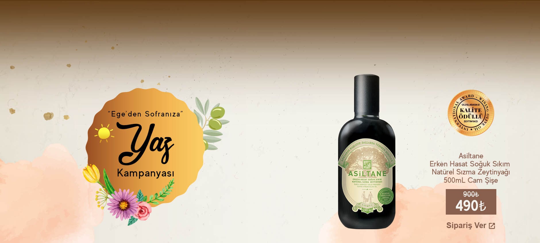 Erken Hasat Soğuk Sıkım Natürel Sızma Zeytinyağı 500 ml